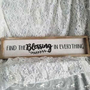 Wood Sign "Find the Blessing in Everything"